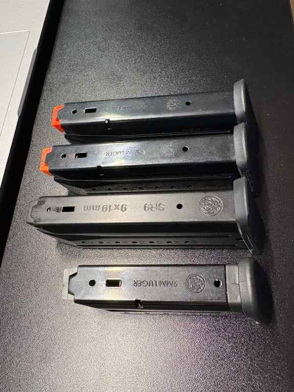 Ruger 9mm Magazines 17rd x3 plus 1x10rd